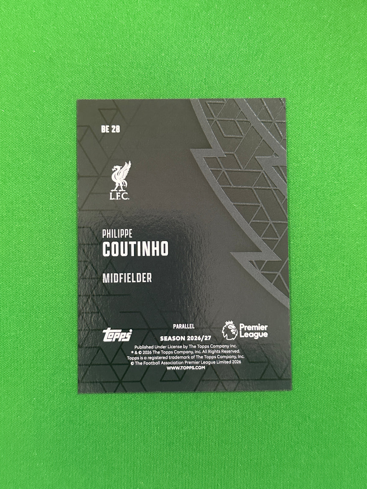 Philippe Coutinho Black Edge Green 46/99 — back