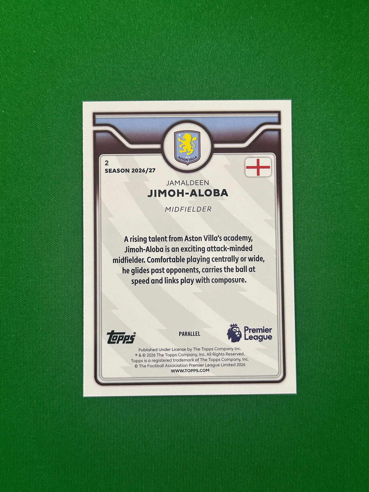 Jamaldeen Jimoh-Aloba Future Stars Green 42/99 — back
