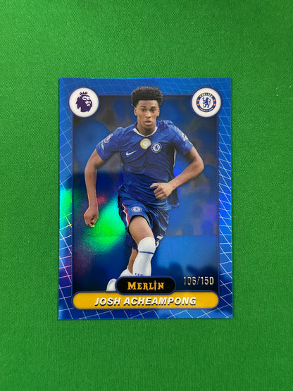 Josh Acheampong Parallel Blue Refractor 106/150 - 2026 Topps Merlin Premier League - front