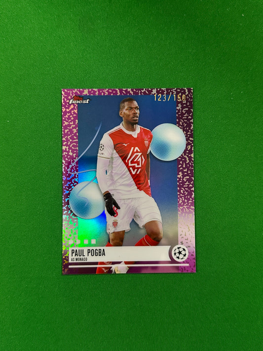 Paul Pogba Uncommon Parallel Blue Refractor 123/150 - 2025-26 Topps Finest UEFA Club Competitions - front