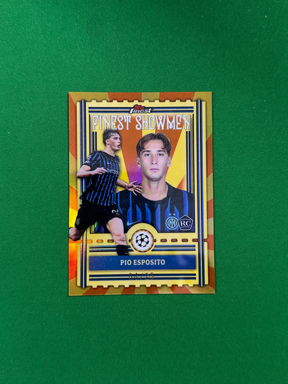 Pio Esposito Finest Showmen Rookie 04/25 - 2025-26 Topps Finest UEFA Club Competitions - front