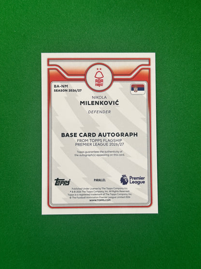 Nikola Milenković Autograph Green 76/99 — back
