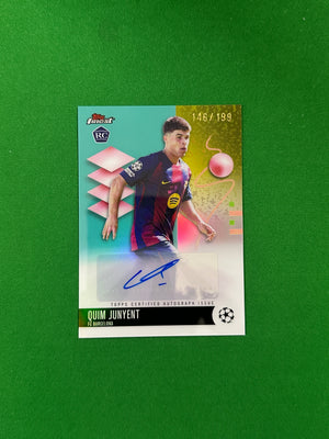 Quim Junyent Rookie Autógrafo Aqua Refractor 146/199 - 2025-26 Topps Finest UEFA Club Competitions - anverso