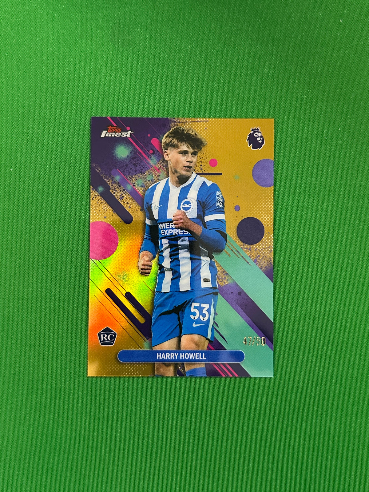 Harry Howell Common Rookie Parallel Gold Refractor 47/50 - 2026 Topps Finest Premier League - front