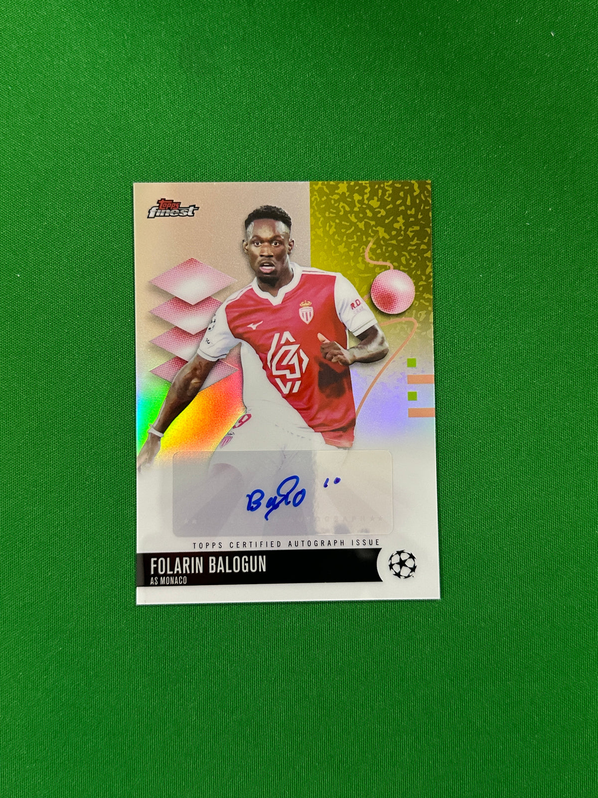 Folarin Balogun Autograph - 2025-26 Topps Finest UEFA Club Competitions - harap
