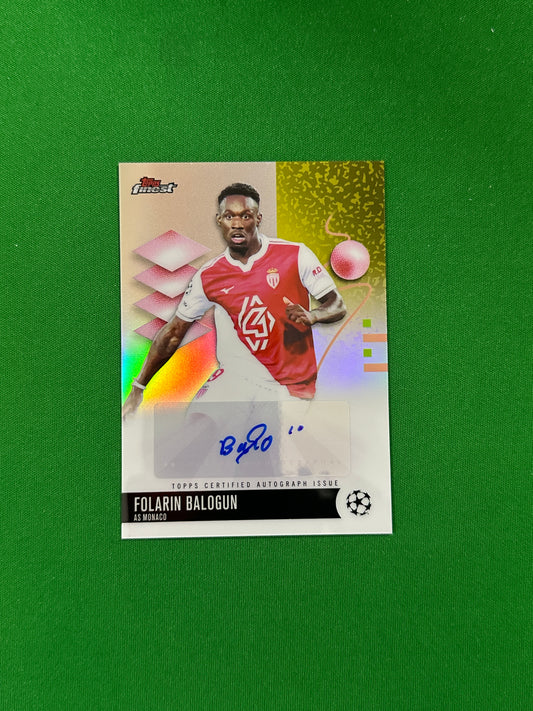 Folarin Balogun Autograph - 2025-26 Topps Finest UEFA Club Competitions - front