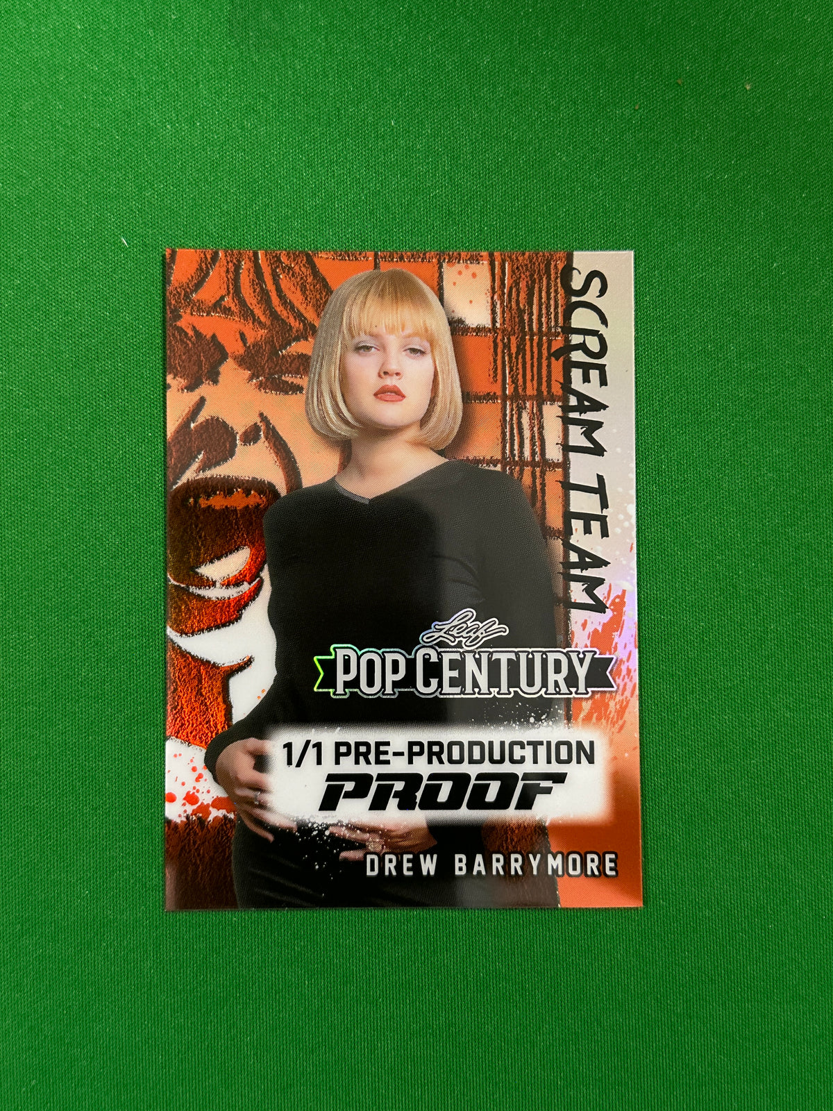 Drew Barrymore Scream Team Pre-Production Proof 1/1 - Leaf Pop Century 2025 - front