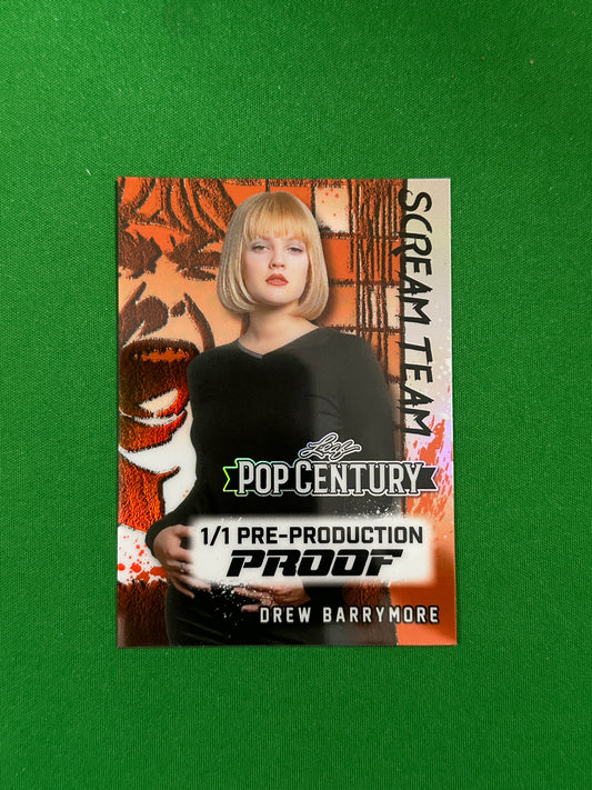Drew Barrymore Scream Team Pre-Production Proof 1/1 - Leaf Pop Century 2025 - front