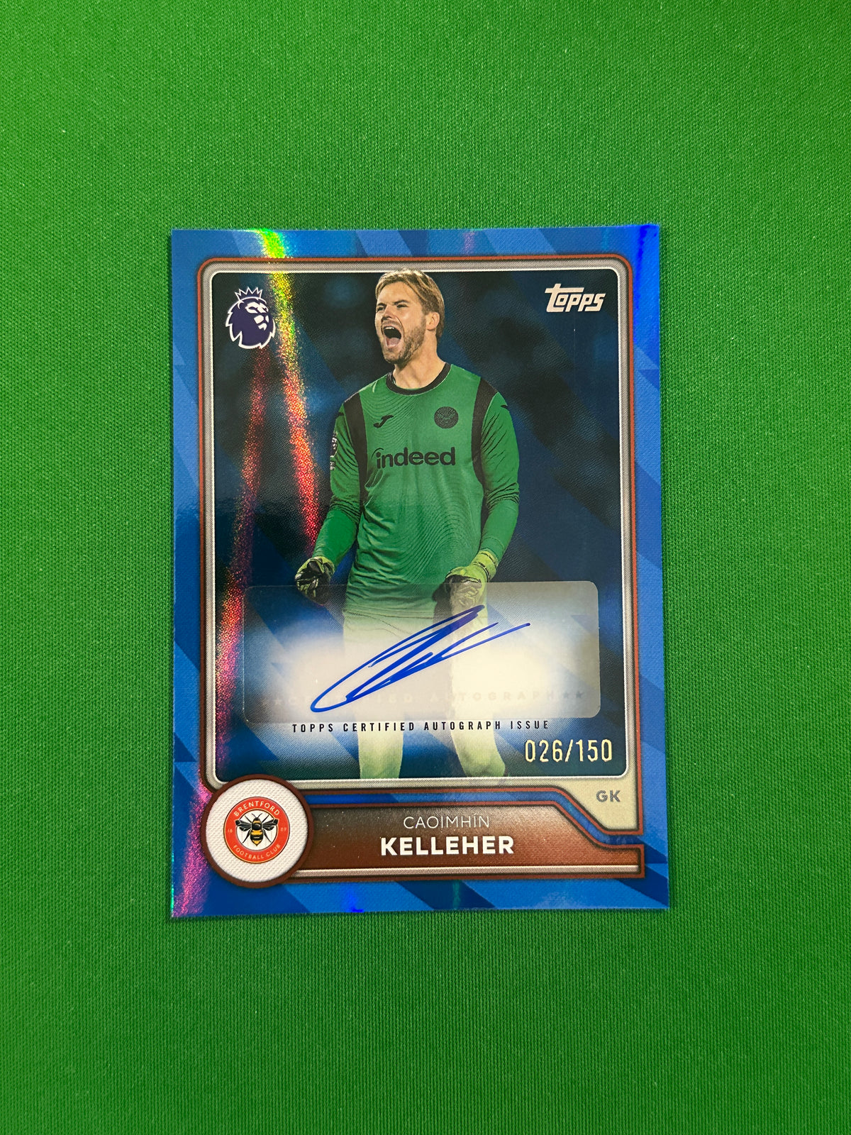 Caoimhín Kelleher Autograph Blue 026/150 — front