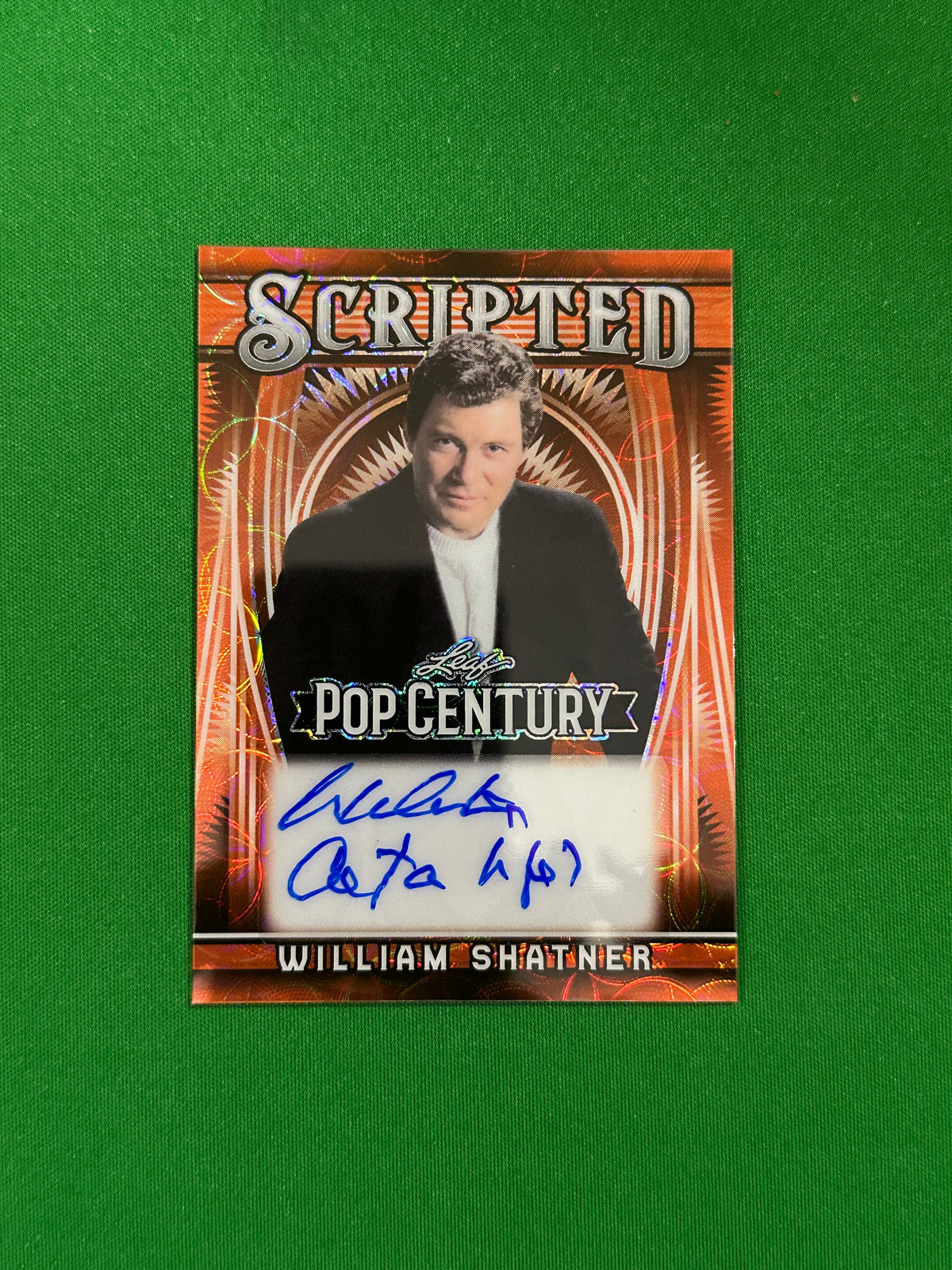 William Shatner Scripted Orange Circles Autograph 1/1 - Leaf Pop Century 2025 - front