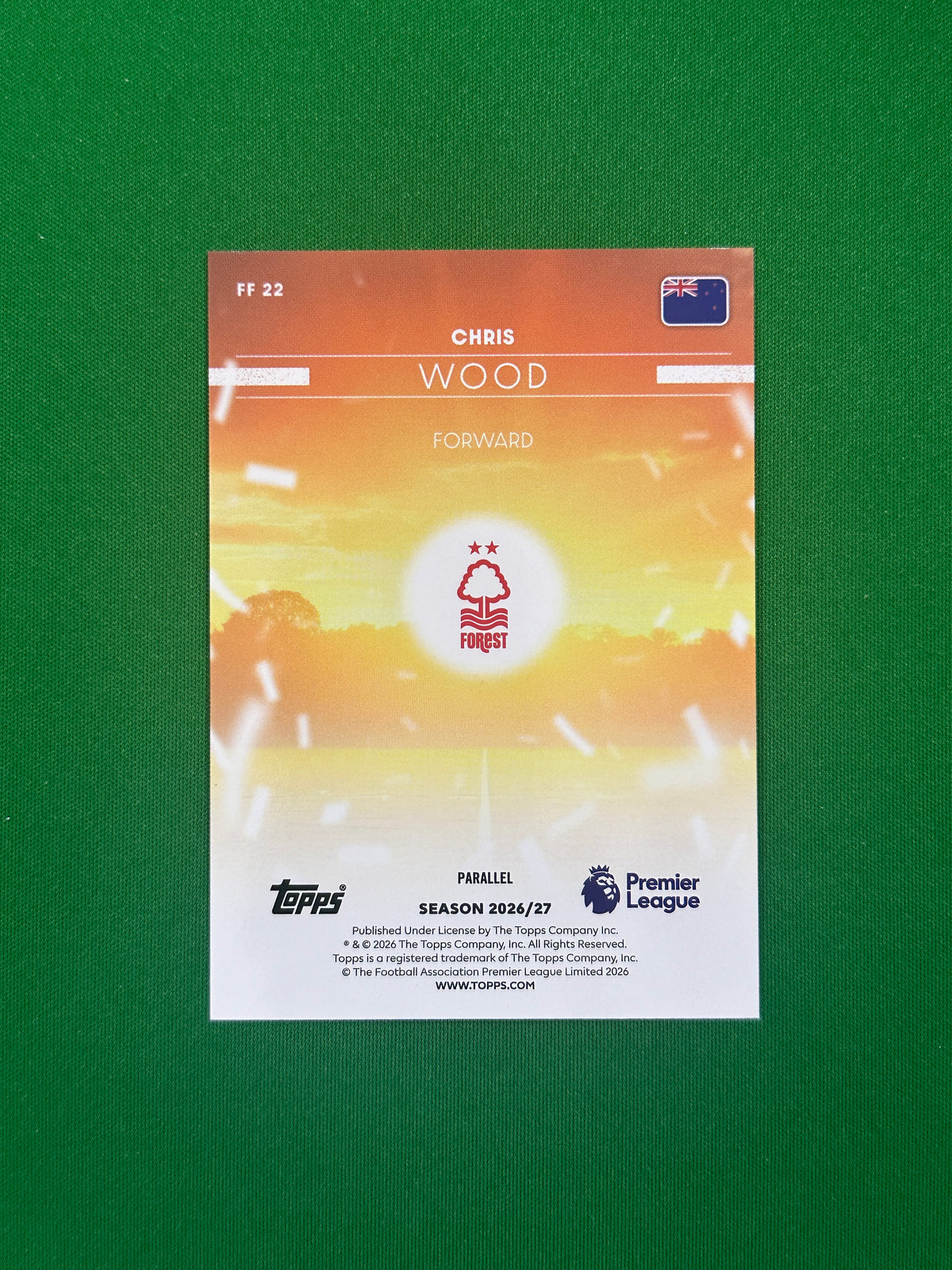 Chris Wood Flying the Flag Blue 042/150 — back