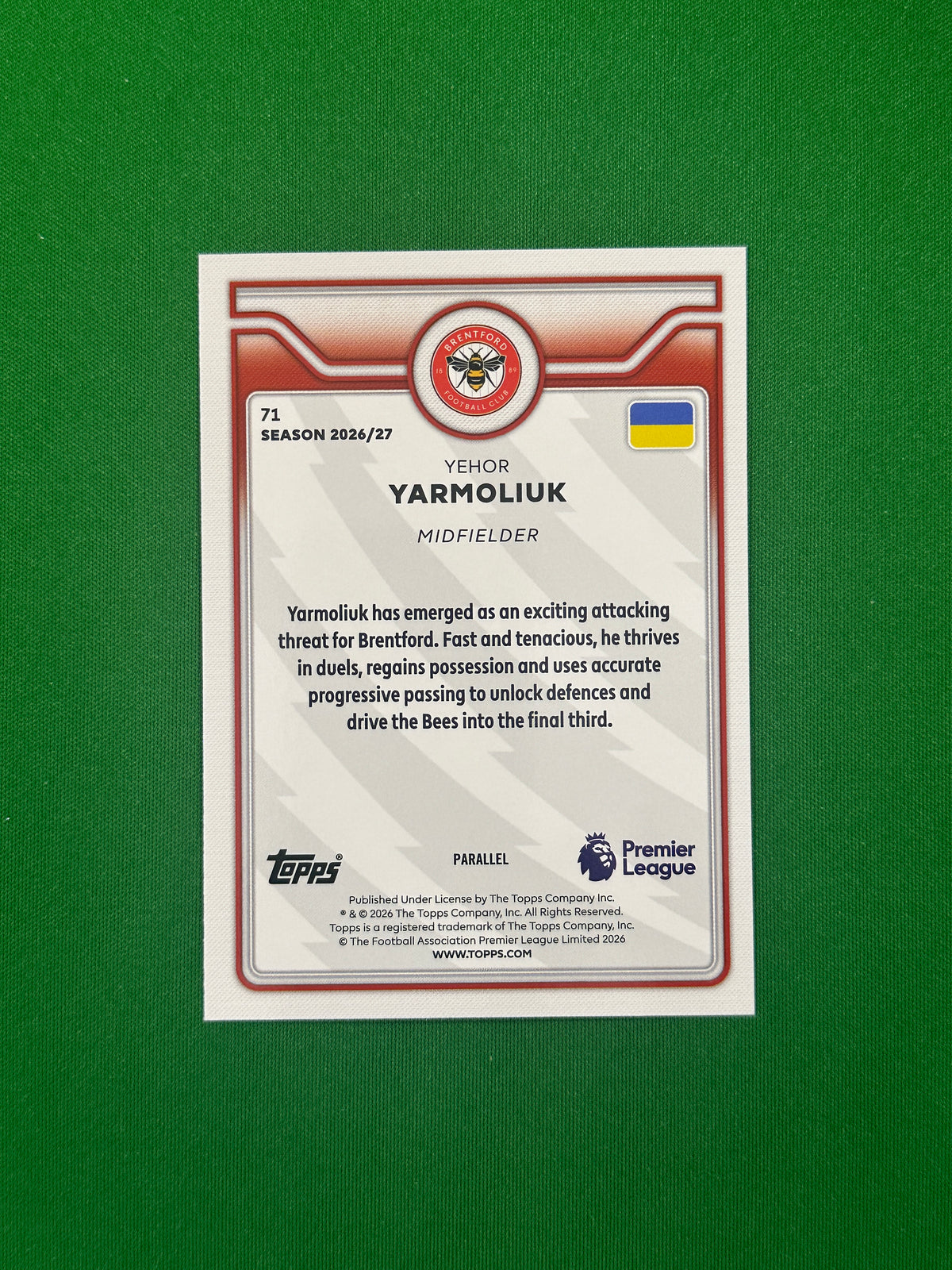 Yehor Yarmolyuk Blue 039/150 — back