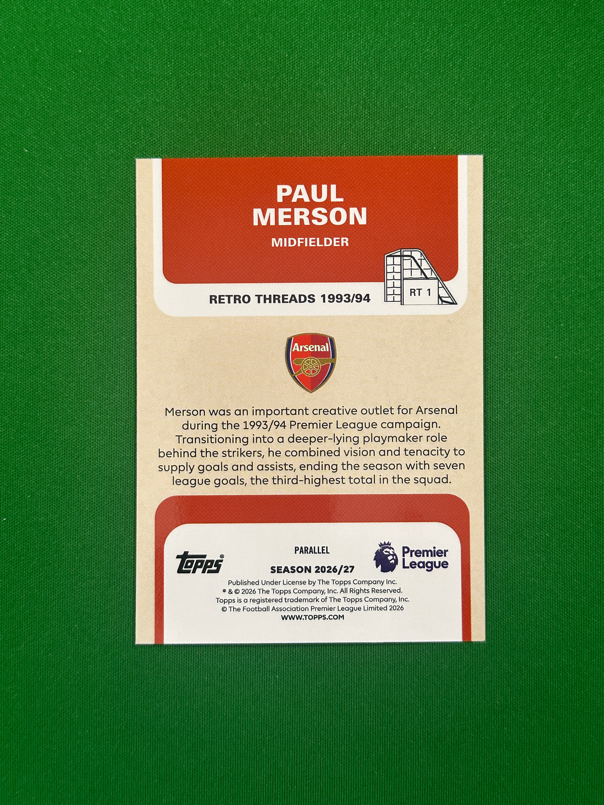 Paul Merson Retro Threads Black 04/10 — back
