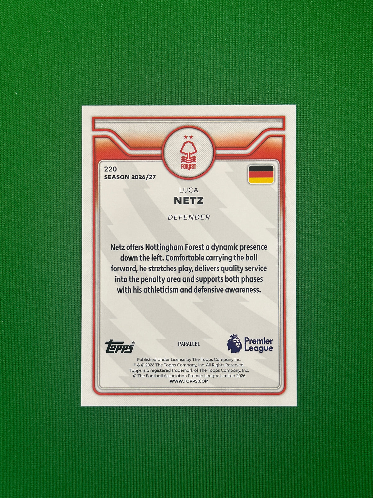 Luca Netz Green 06/99 — back