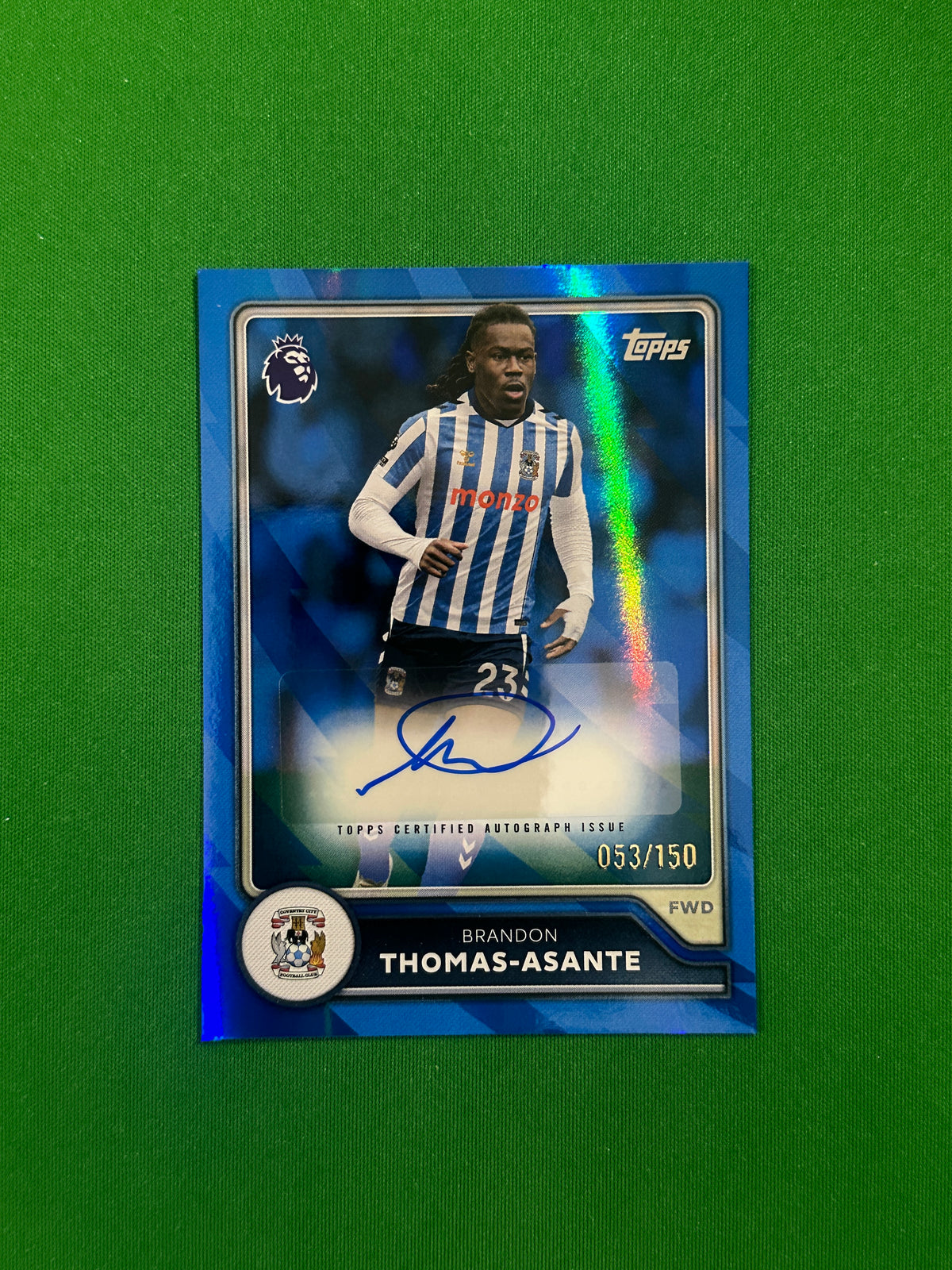 Brandon Thomas-Asante Autograph Blue 053/150 — front