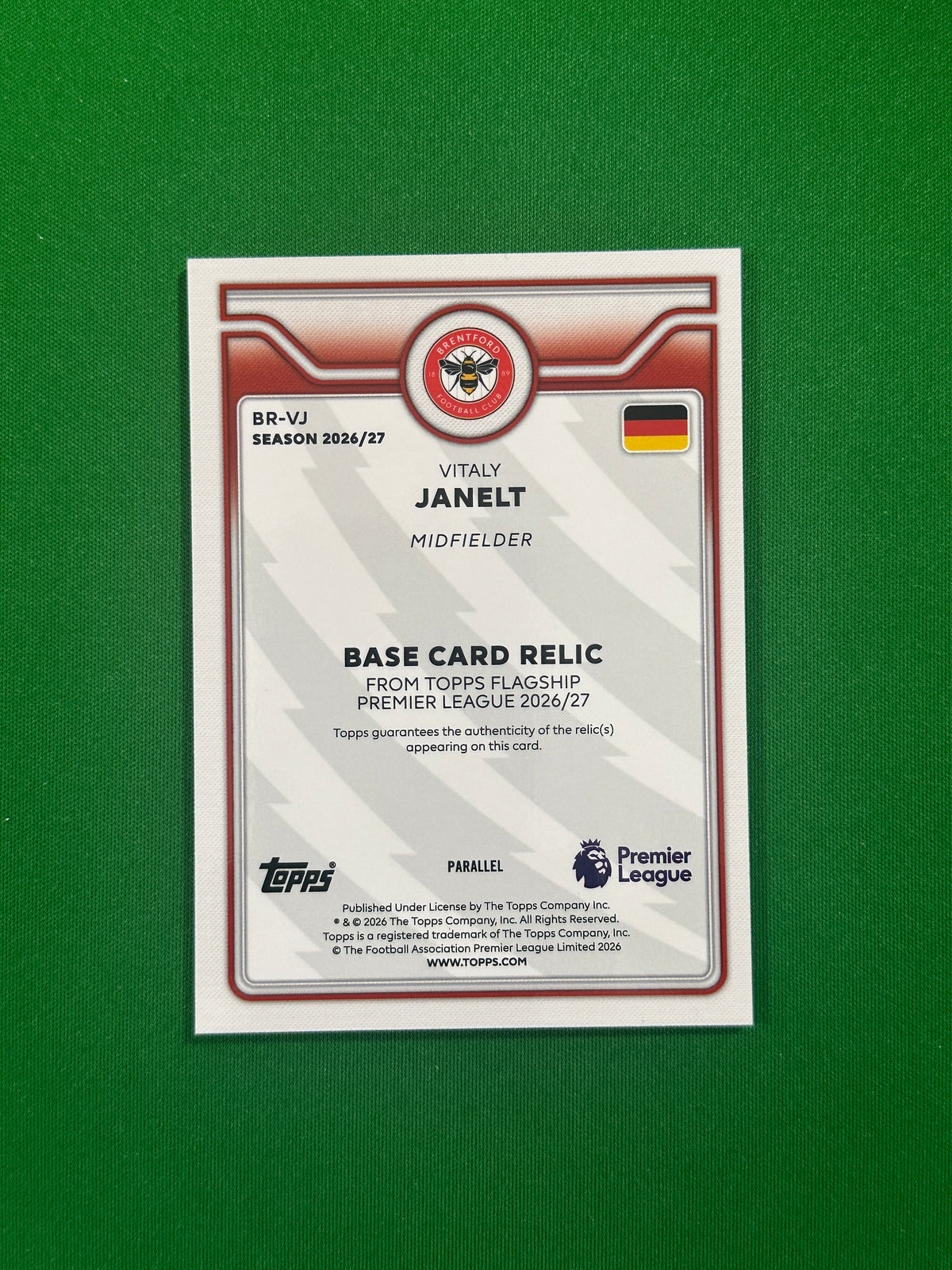 Vitaly Janelt Relic Blue 076/150 — back