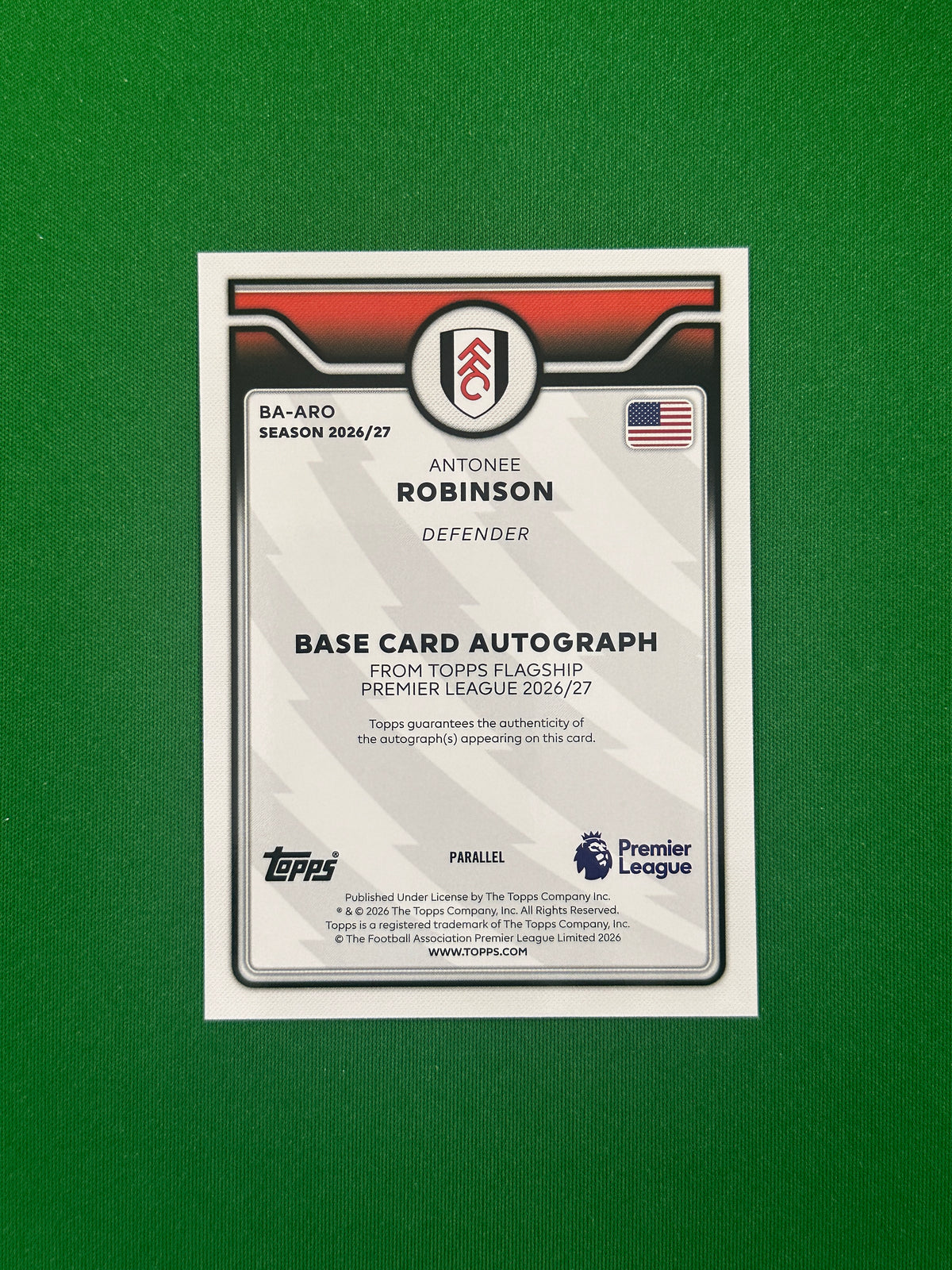Antonee Robinson Autograph Blue 078/150 — back