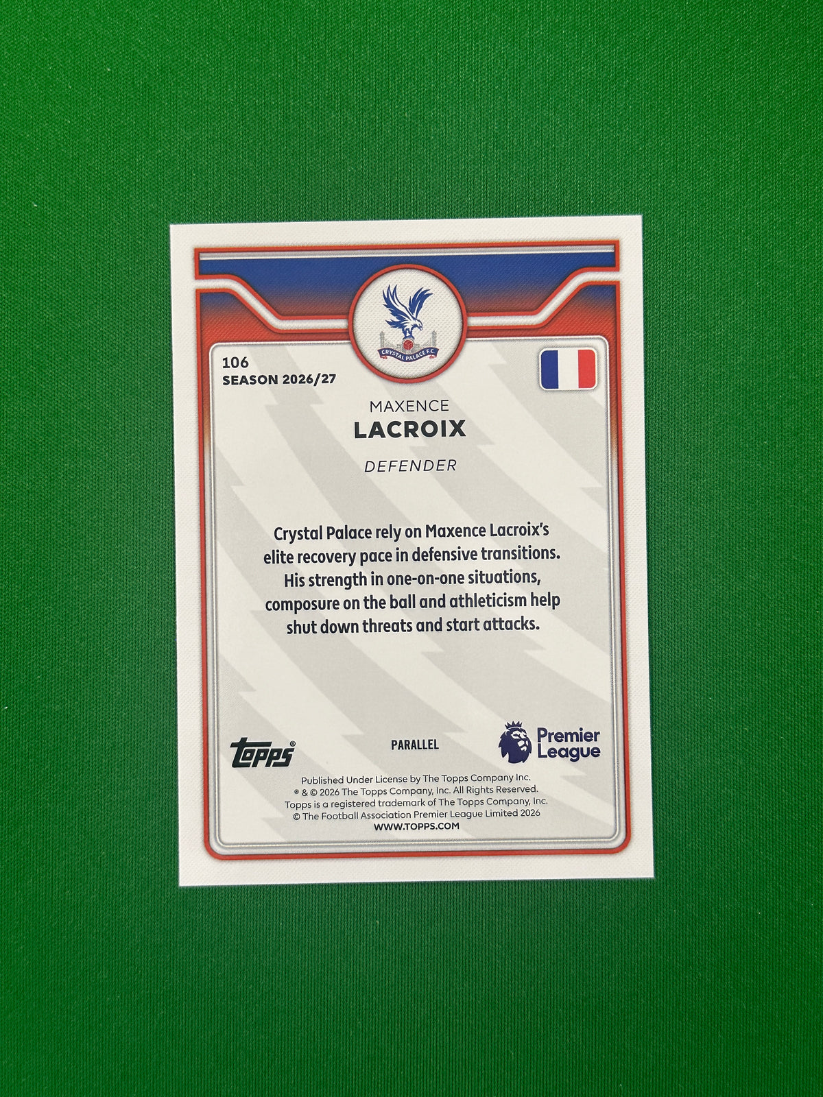 Maxence Lacroix Blue 134/150 — back