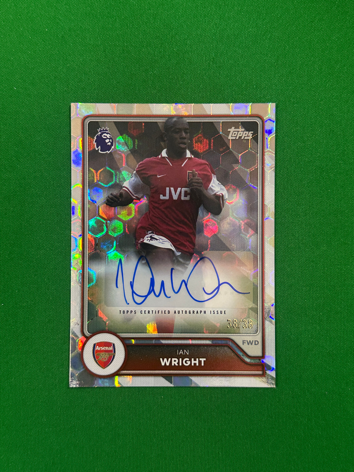 Ian Wright Autograph Netbuster 38/38 — front