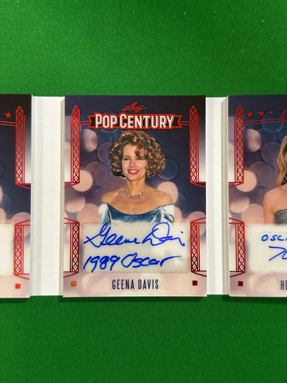 Marisa Tomei & Geena Davis & Helen Hunt Pearl Inscriptions Booklet Triple Autograph 4/4 - Leaf Pop Century 2025 - inside-geena-davis