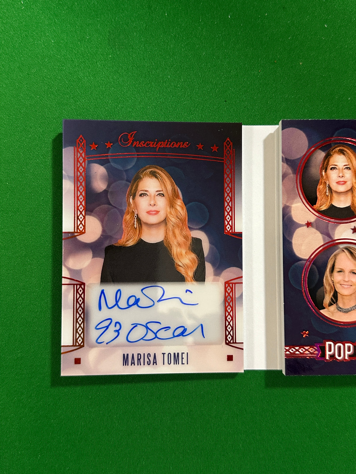 Marisa Tomei & Geena Davis & Helen Hunt Pearl Inscriptions Booklet Triple Autograph 4/4 - Leaf Pop Century 2025 - inside-marisa-tomei