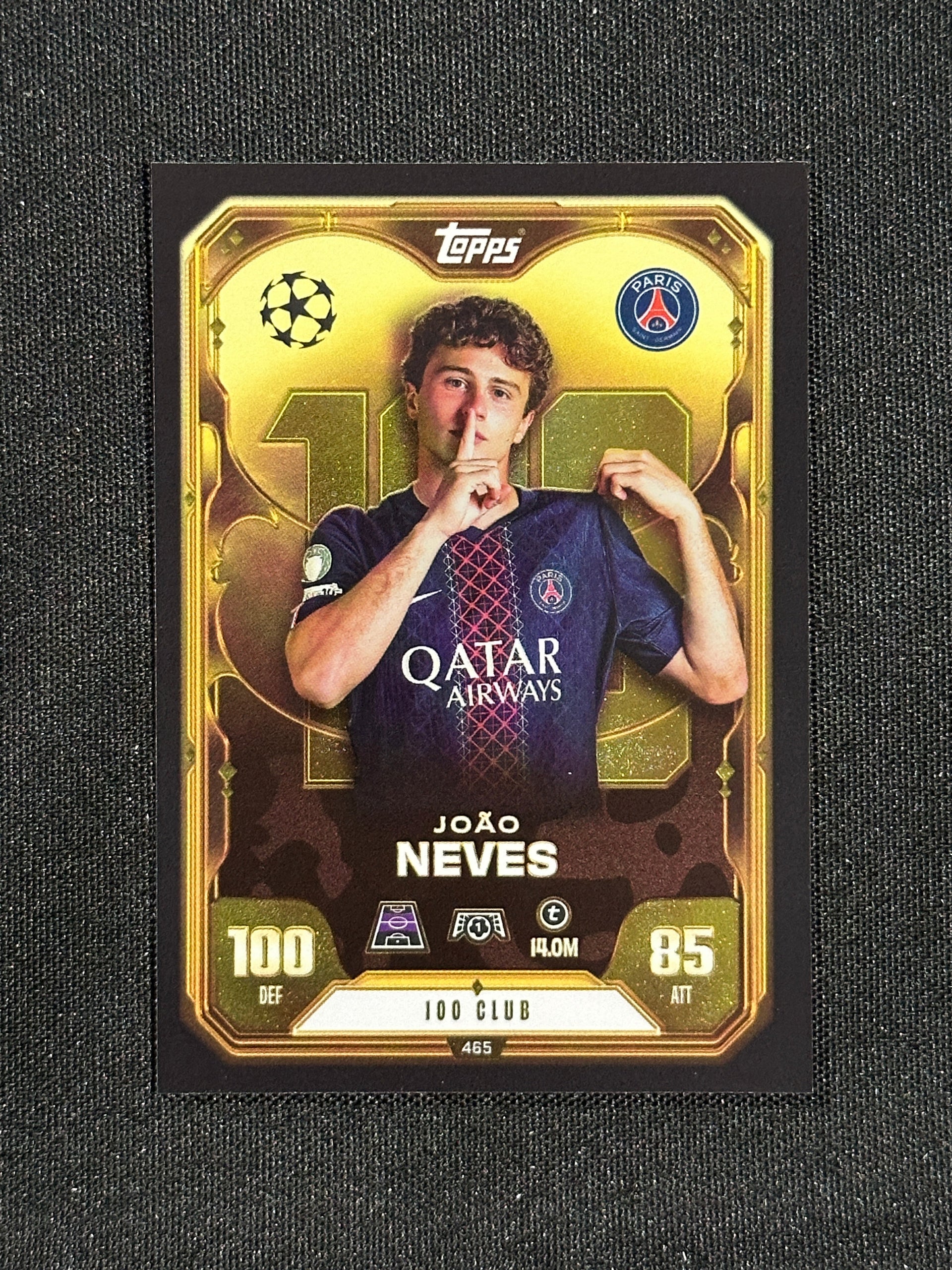 465 João Neves PSG 100 Club - Topps Match Attax 2025/26