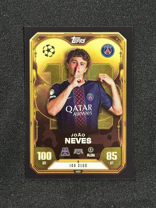 465 João Neves PSG 100 Club - Topps Match Attax 2025/26