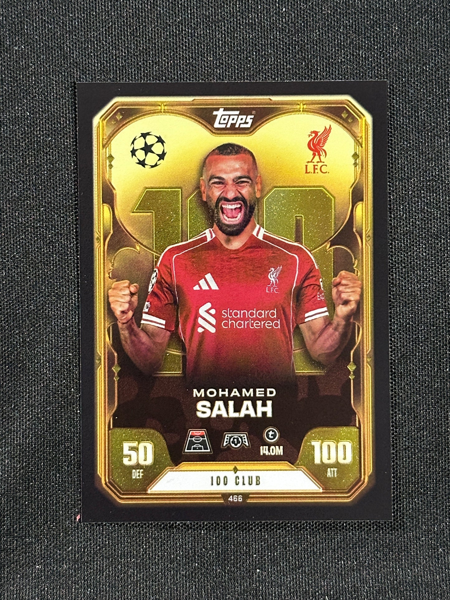 466 Mohamed Salah Liverpool 100 Club - Topps Match Attax 2025/26