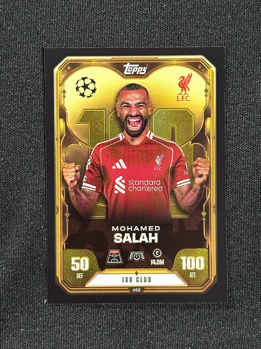 466 Mohamed Salah Liverpool 100 Club - Topps Match Attax 2025/26