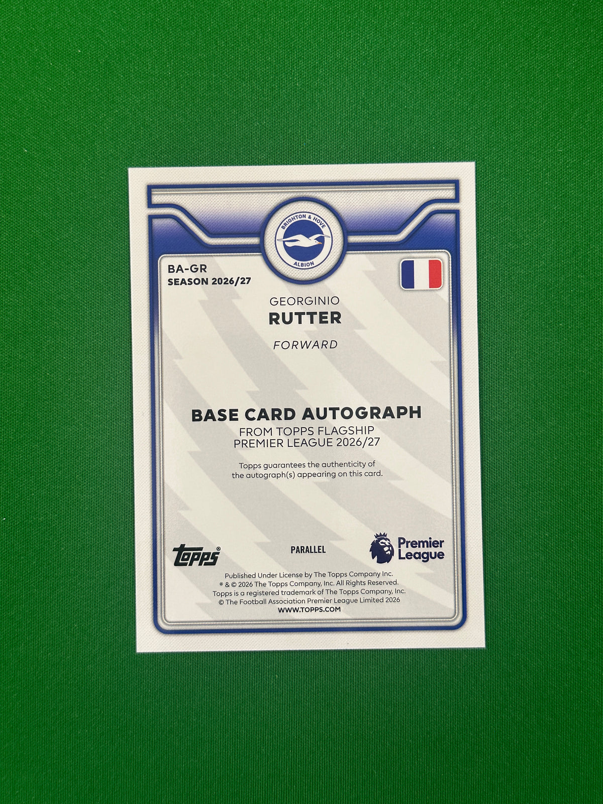Georginio Rutter Autograph Green 76/99 — back