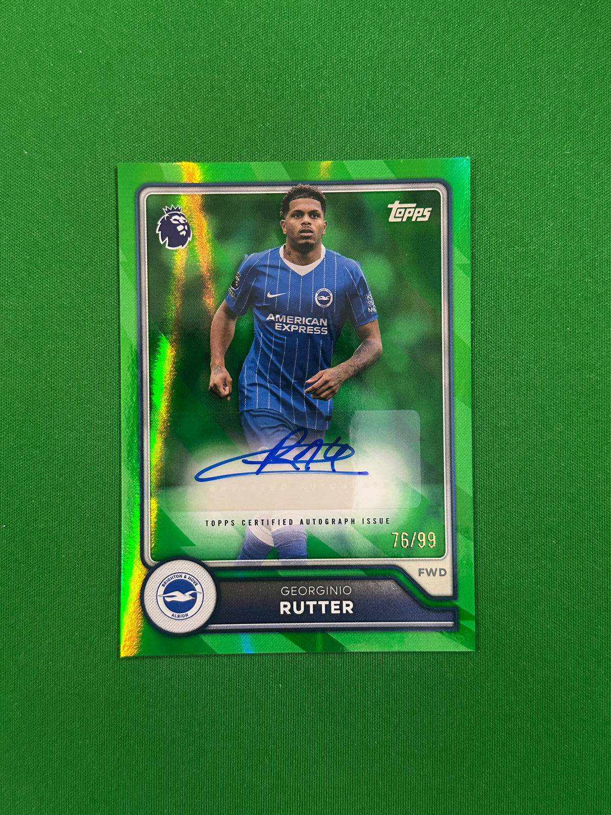 Georginio Rutter Autograph Green 76/99 — front