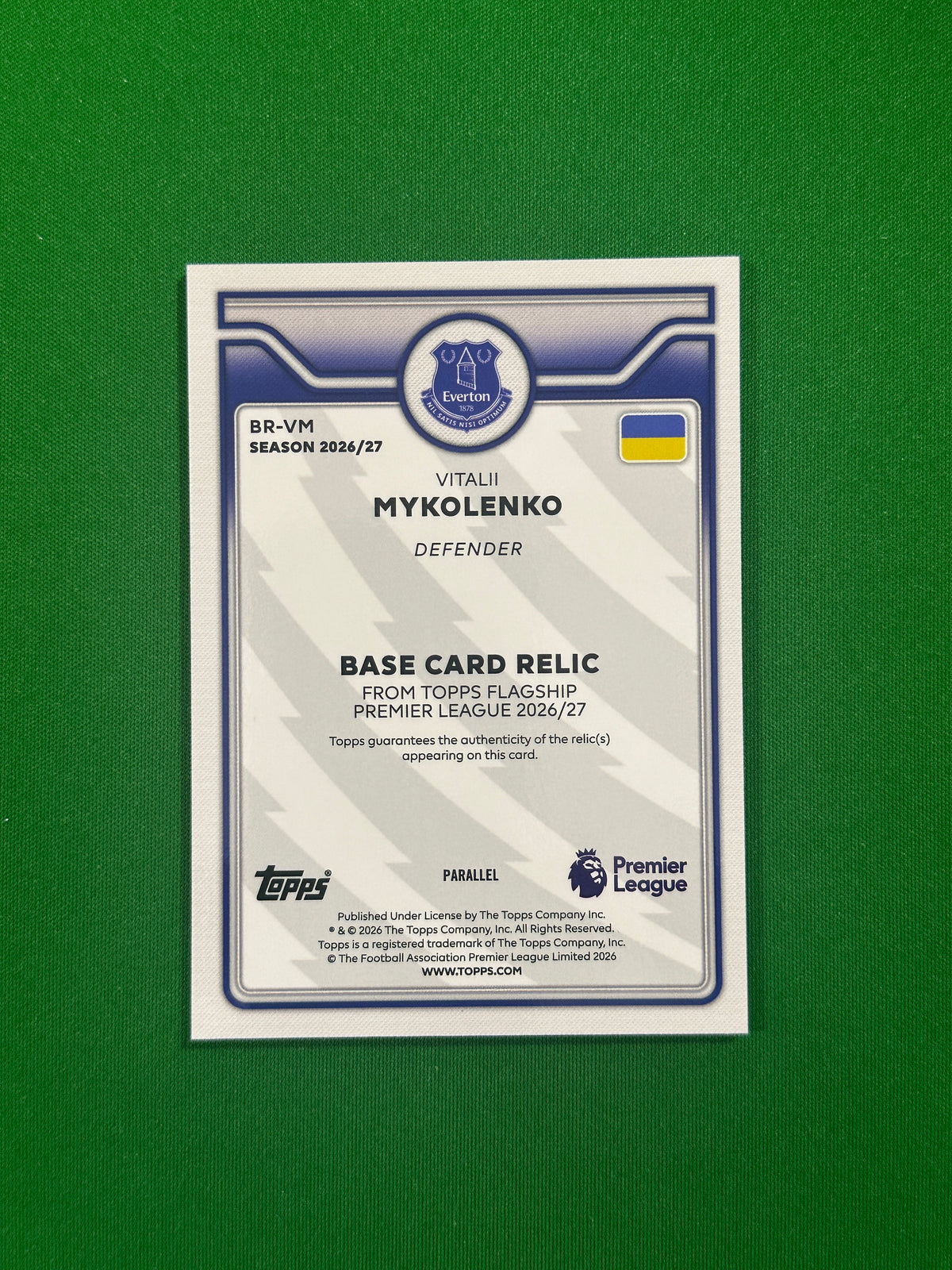 Vitalii Mykolenko Relic Purple 135/199 — back