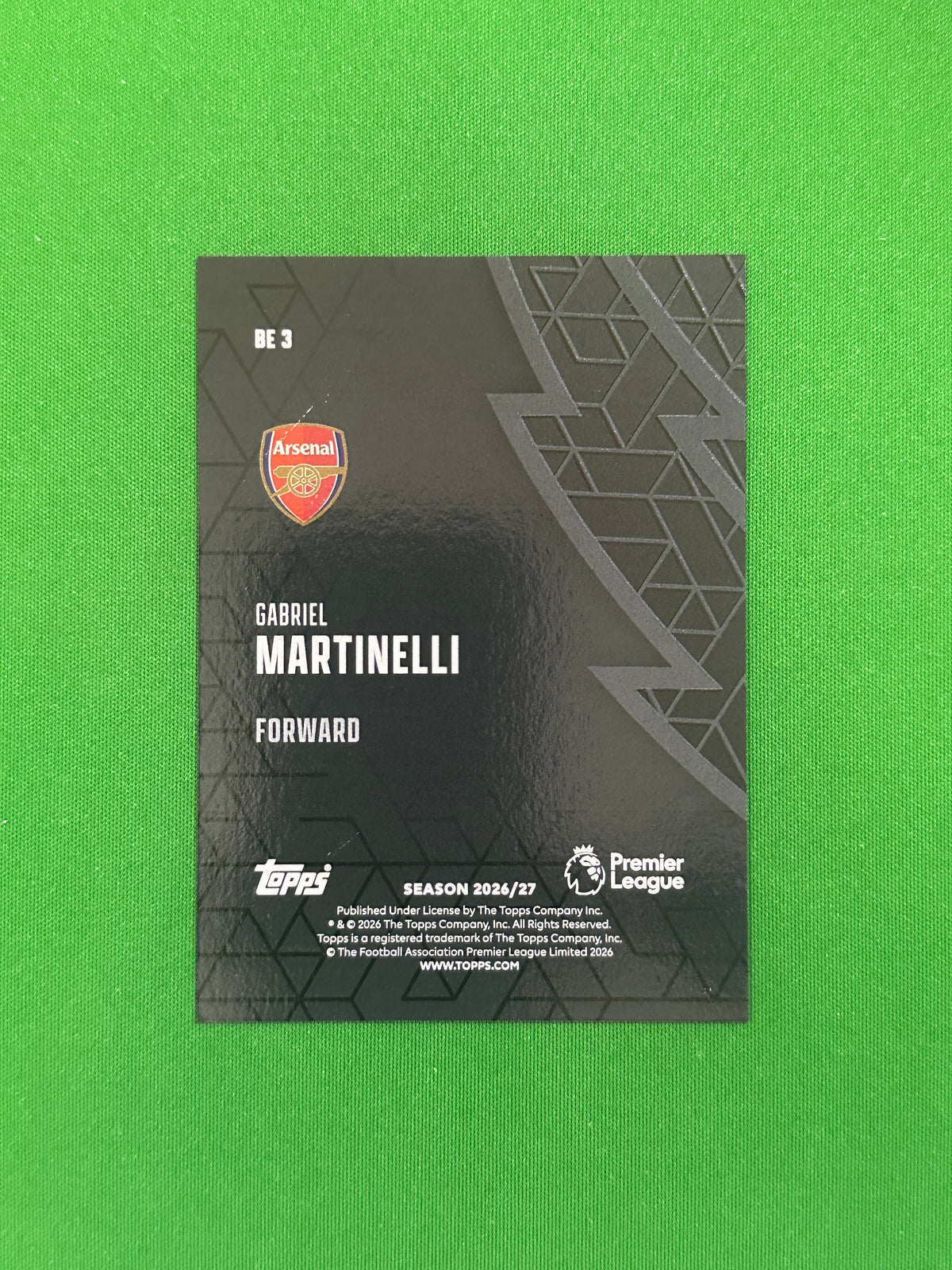 Gabriel Martinelli Black Edge — back