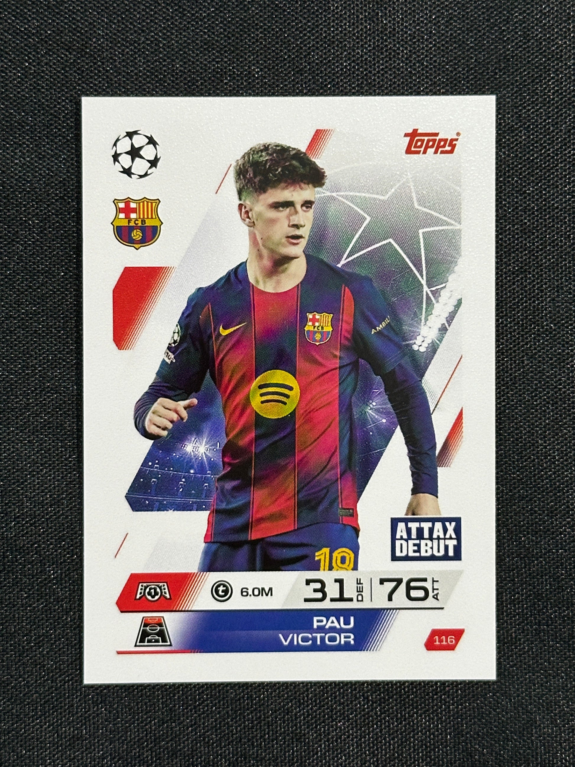 116 Pau Victor Barcelona Base - Topps Match Attax 2025/26