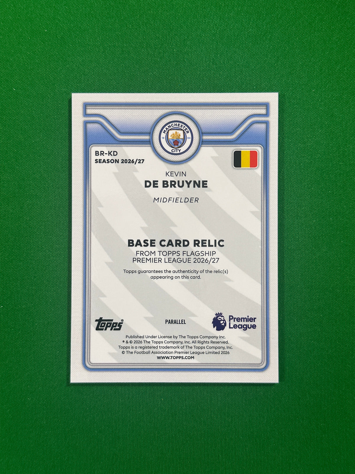 Kevin De Bruyne Relic Purple 047/199 — back