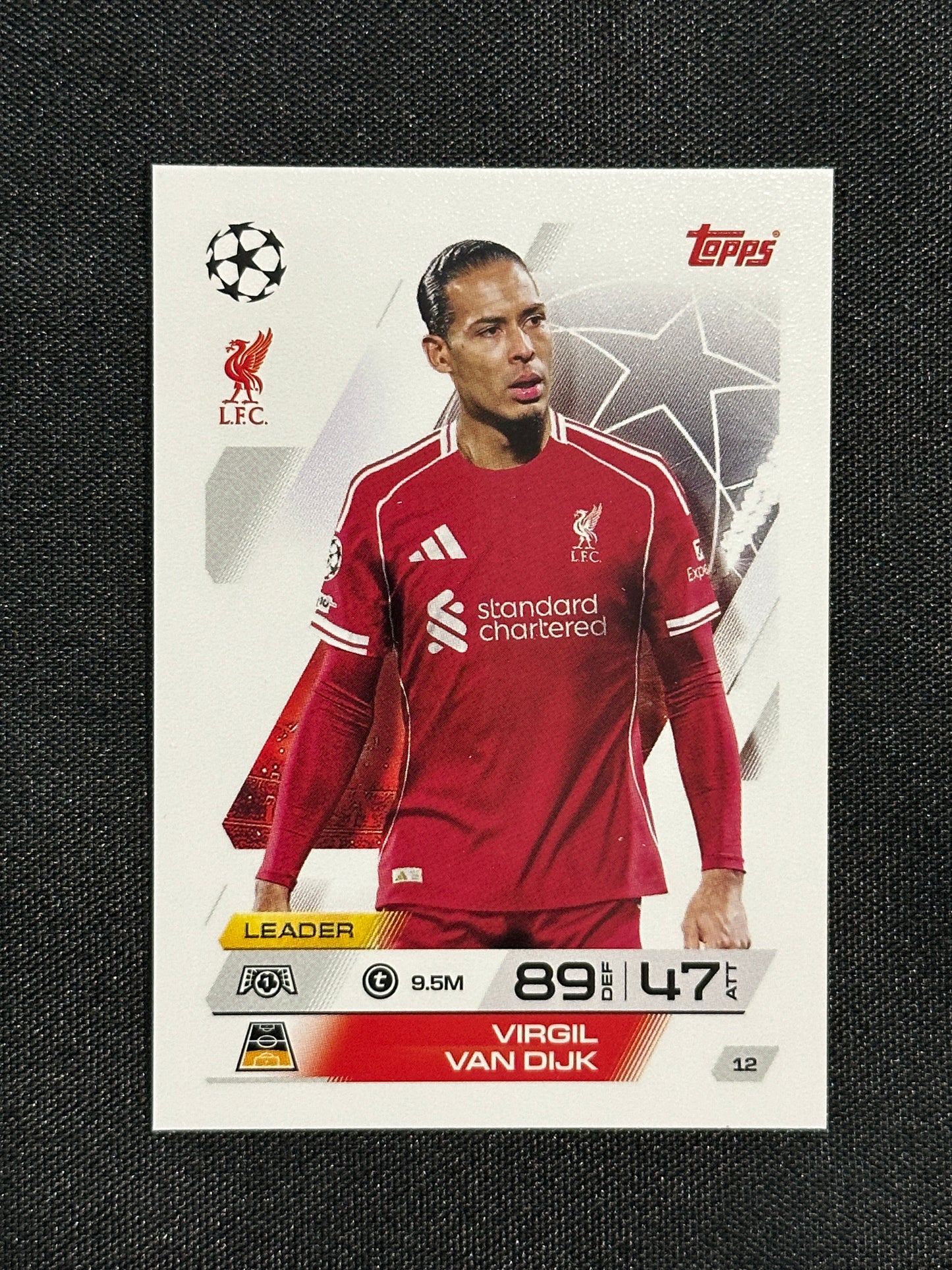 12 Virgil van Dijk Liverpool Base - Topps Match Attax 2025/26