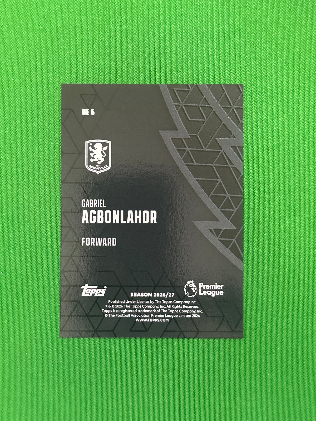Gabriel Agbonlahor Black Edge — back