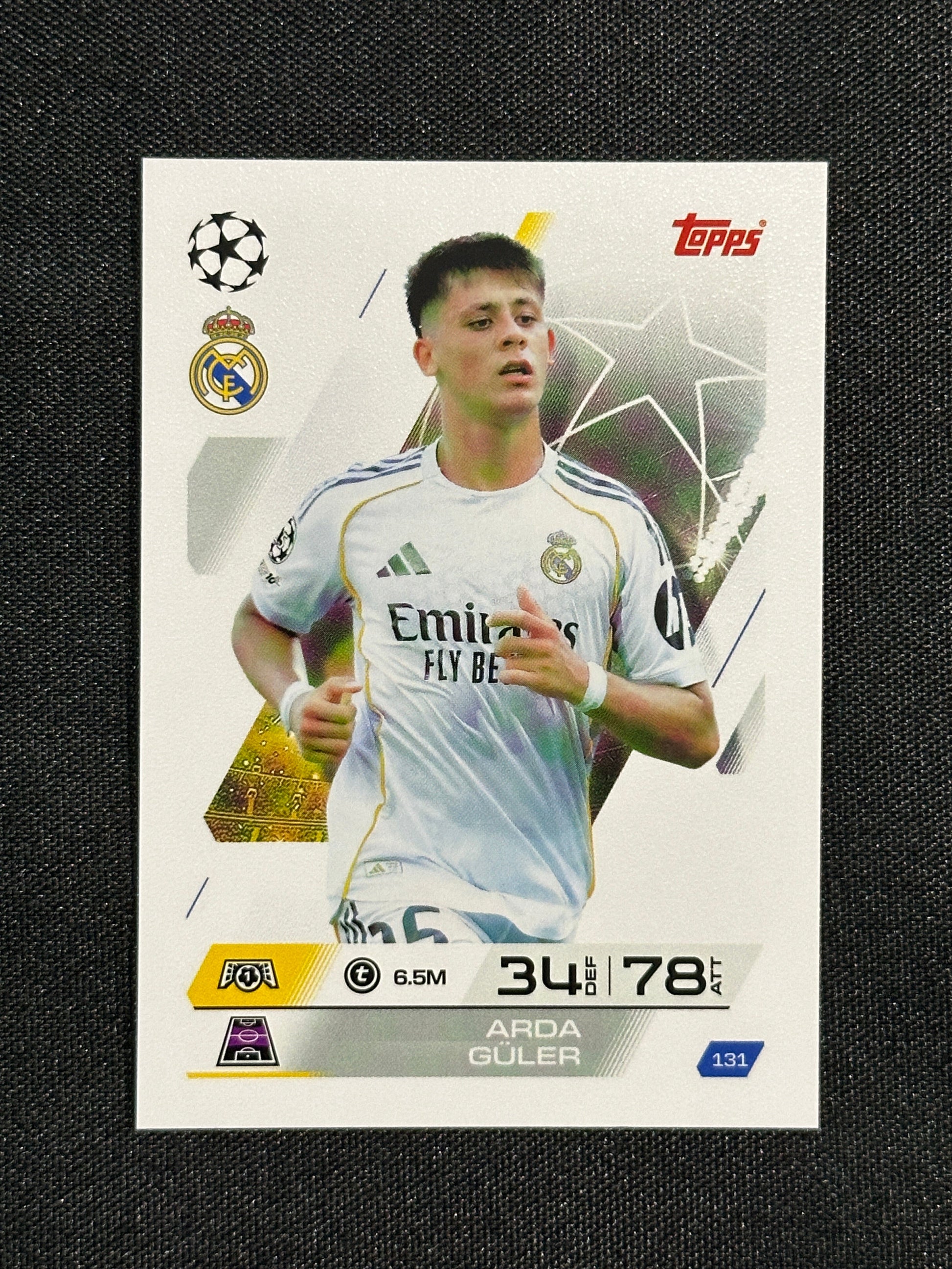 131 Arda Güler Real Madrid Base - Topps Match Attax 2025/26