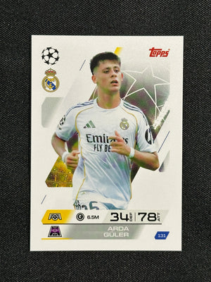 131 Arda Güler Real Madrid Base - Topps Match Attax 2025/26