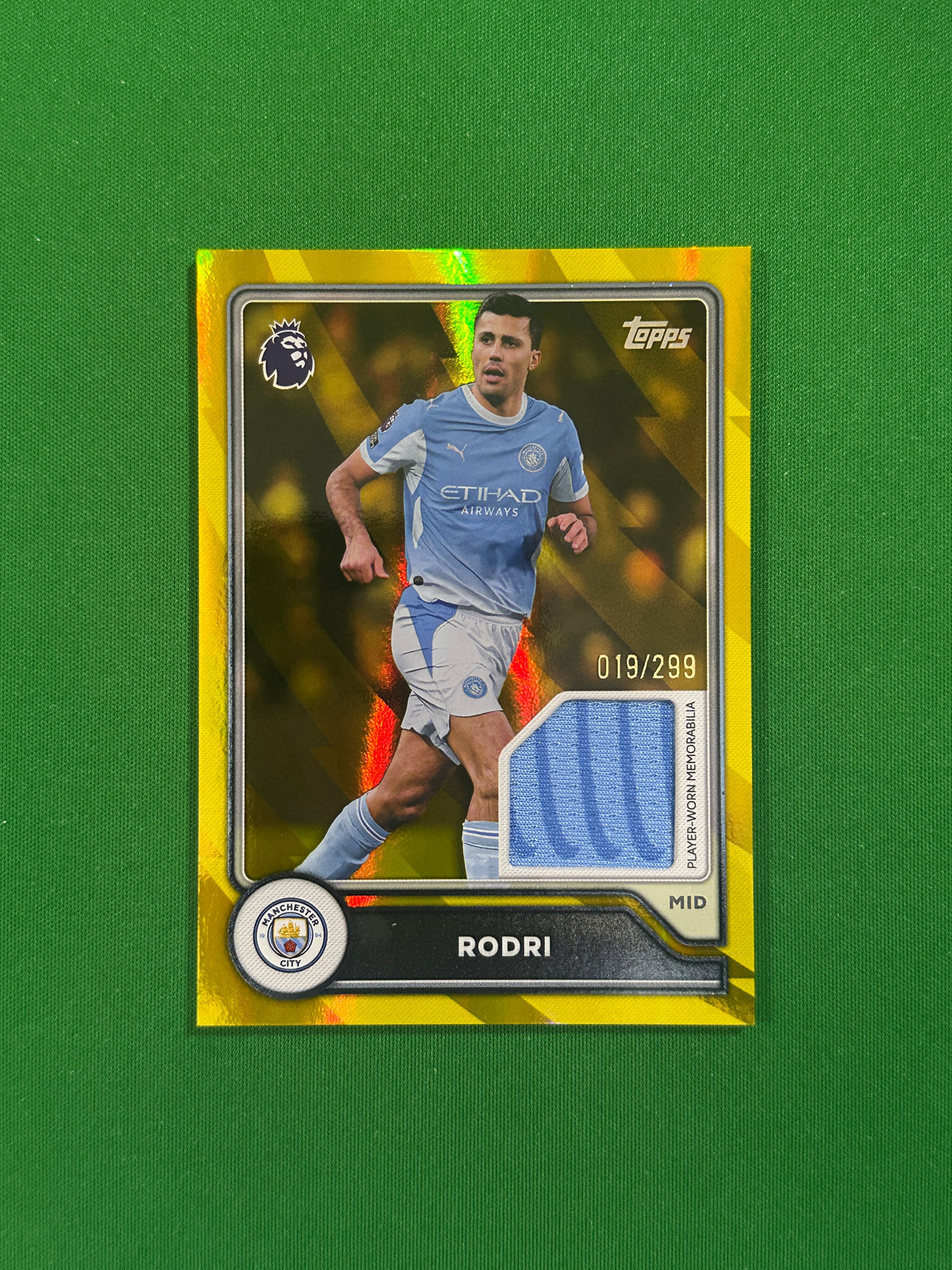 Rodri Relic Yellow 019/299 — front