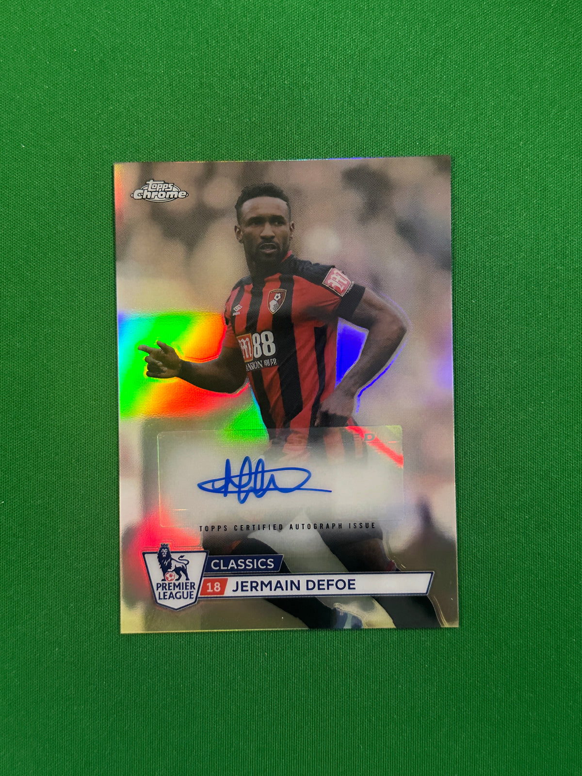 Jermain Defoe Chrome Classics Autograph — front