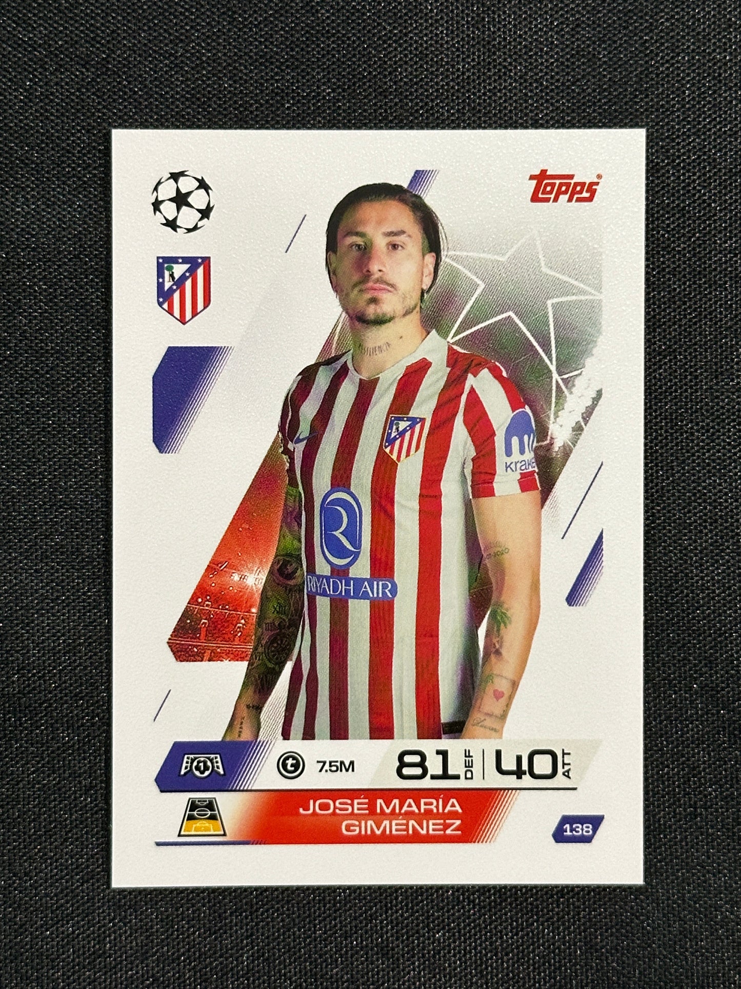 138 José María Giménez Atletico Madrid Base - Topps Match Attax 2025/26