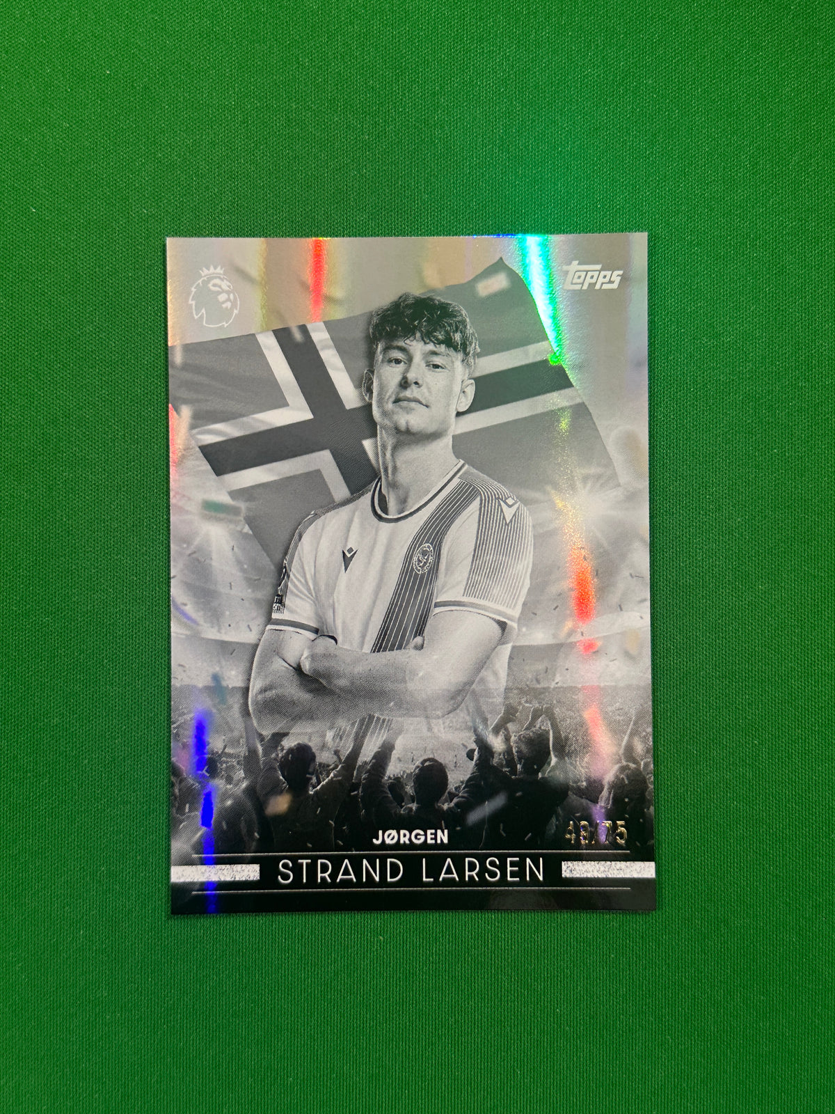 Jørgen Strand Larsen Flying the Flag Black and White 49/75 — front