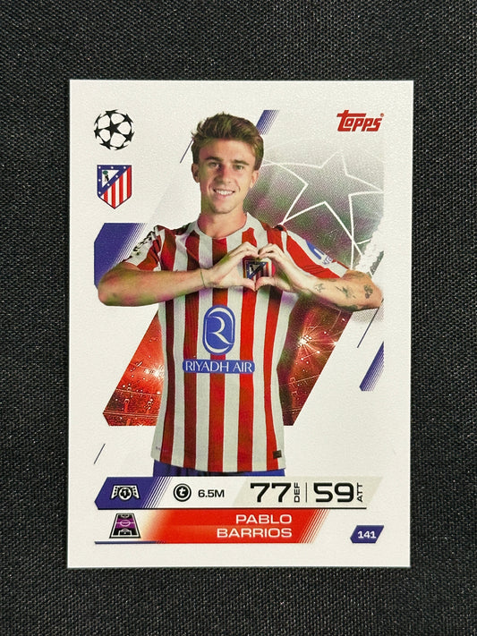141 Pablo Barrios Atletico Madrid Base - Topps Match Attax 2025/26