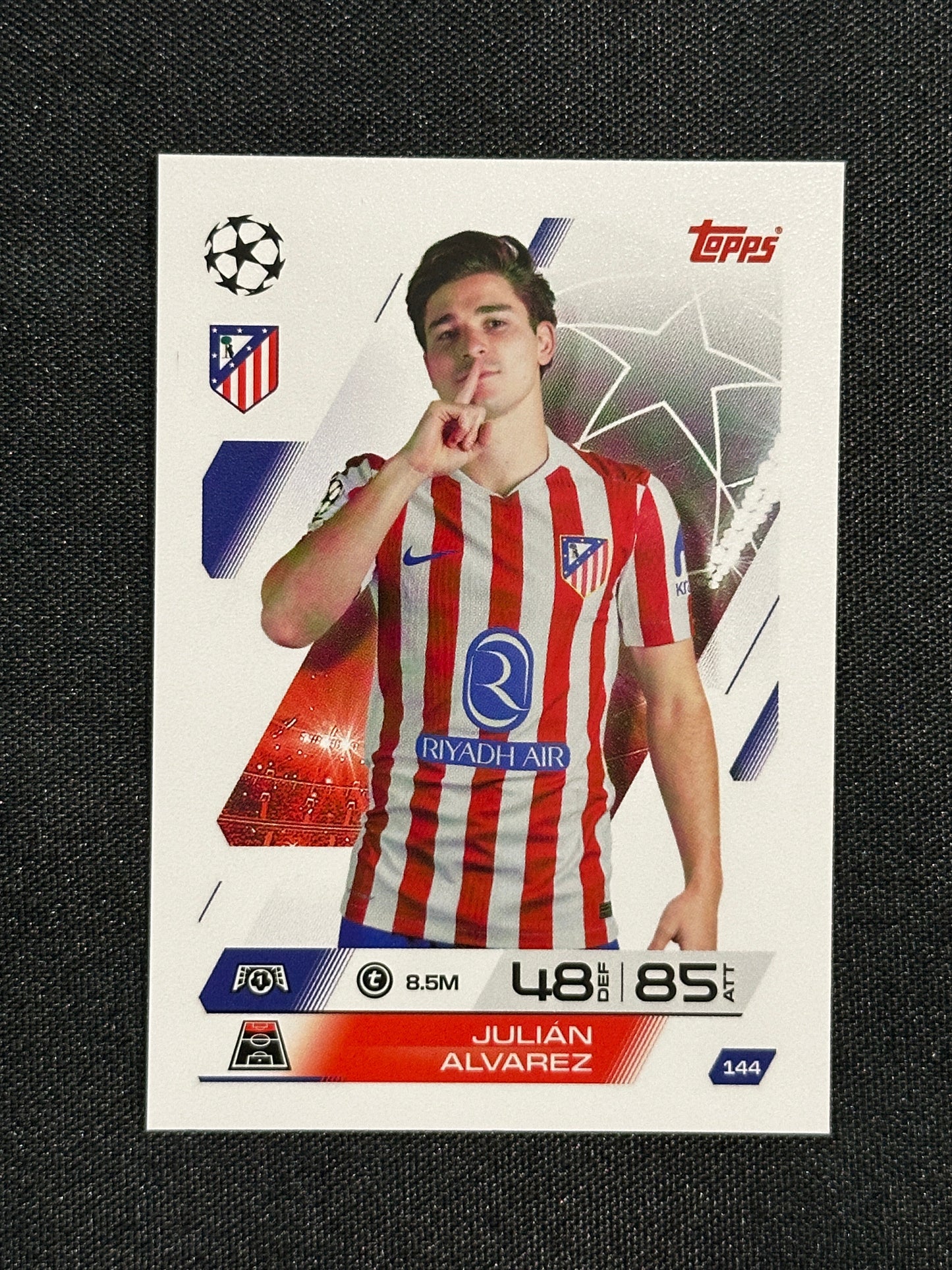 144 Julián Alvarez Atletico Madrid Base - Topps Match Attax 2025/26