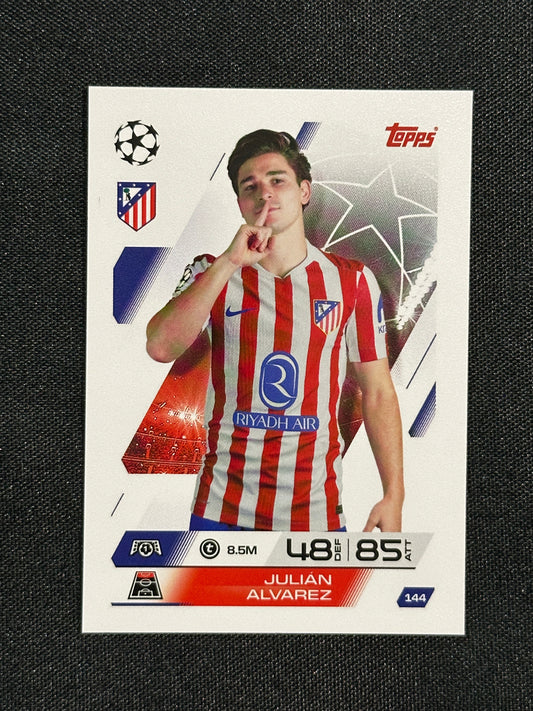 144 Julián Alvarez Atletico Madrid Base - Topps Match Attax 2025/26