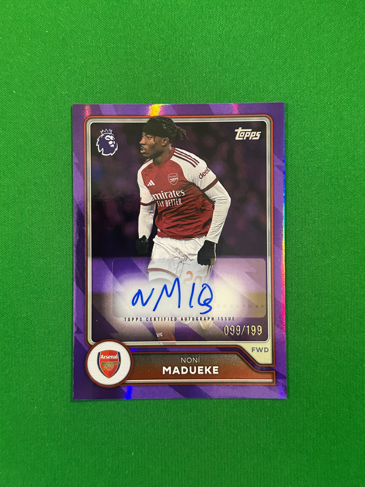 Noni Madueke Autograph Purple 099/199 — front