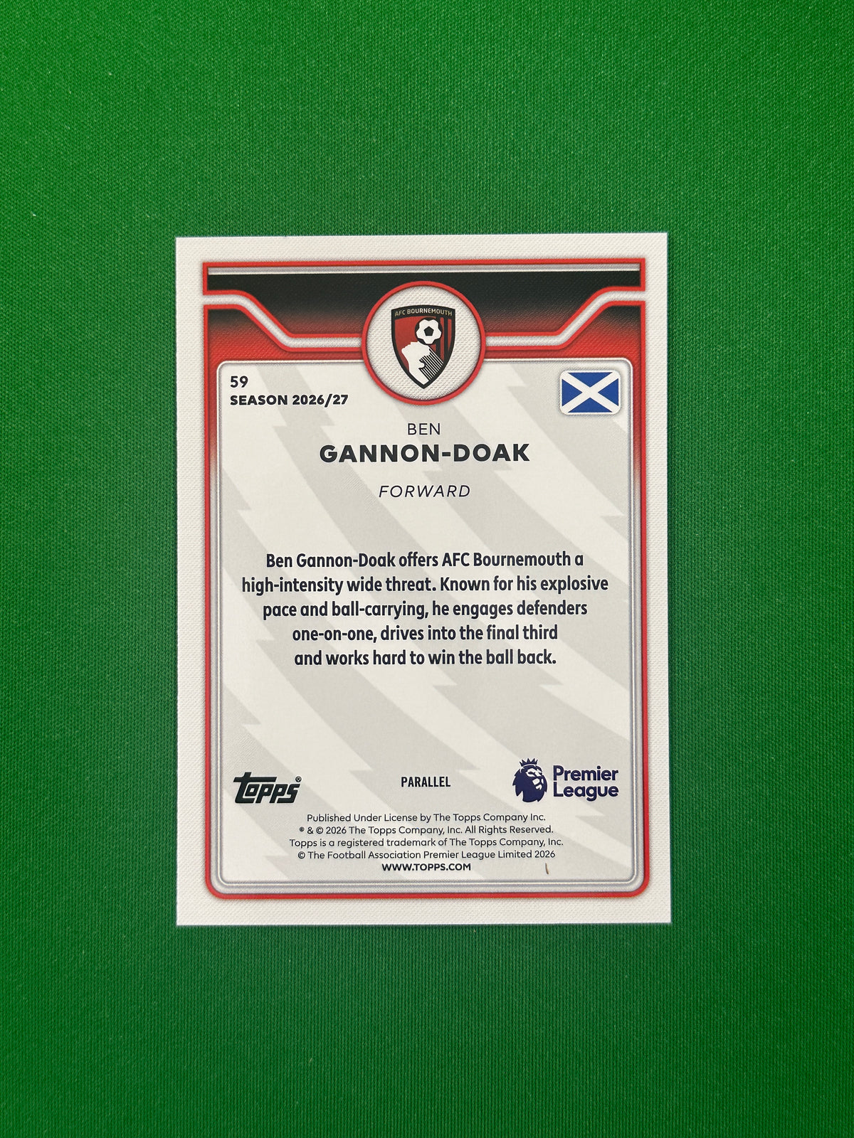 Ben Gannon-Doak Blue 037/150 — back