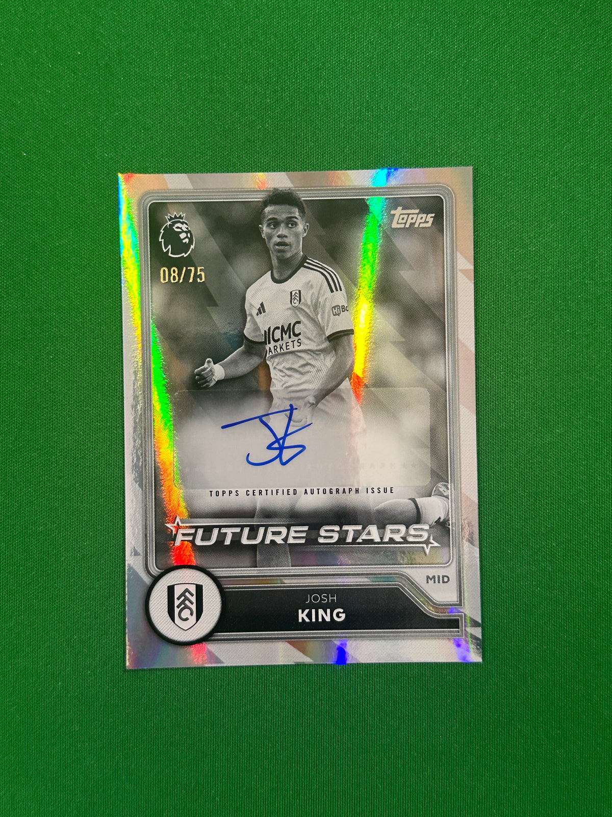 Josh King Future Stars Autograph Black and White 08/75 — front