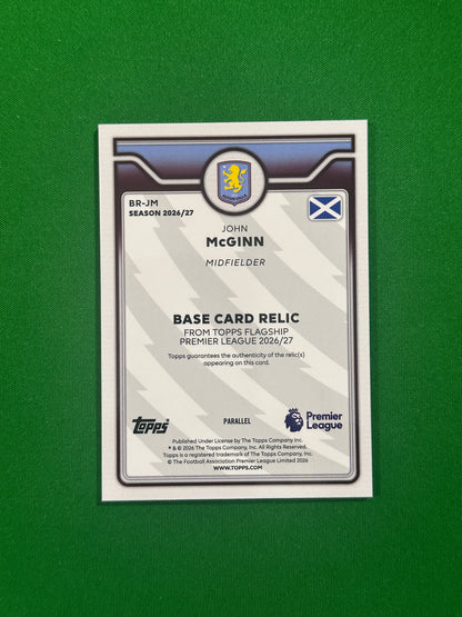 John McGinn Relic Yellow 062/299 — back